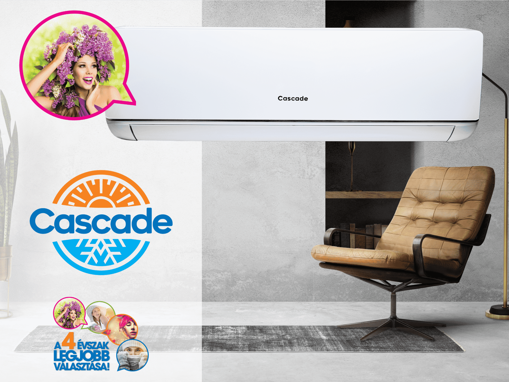 Cascade BORA CWH12AABXB 3,5 kW oldalfali split klíma szett