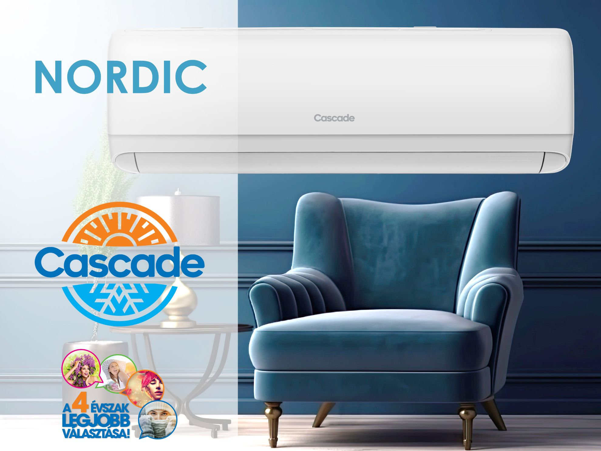 Cascade NORDIC CWH09NO 2,7 Kw oldalfali split klíma szett 