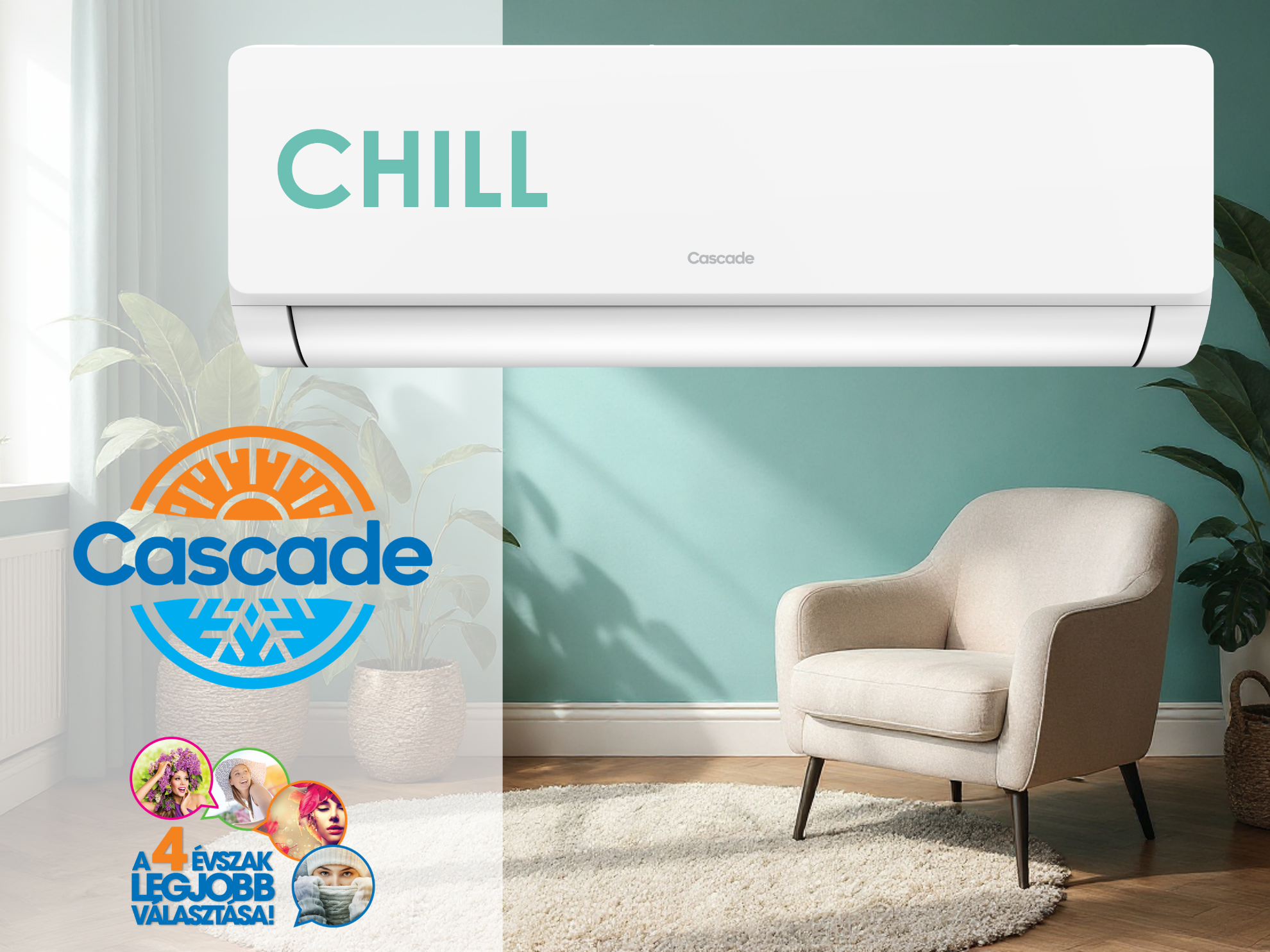 CASCADE CHILL CWH18CH Oldalfali split klíma szett